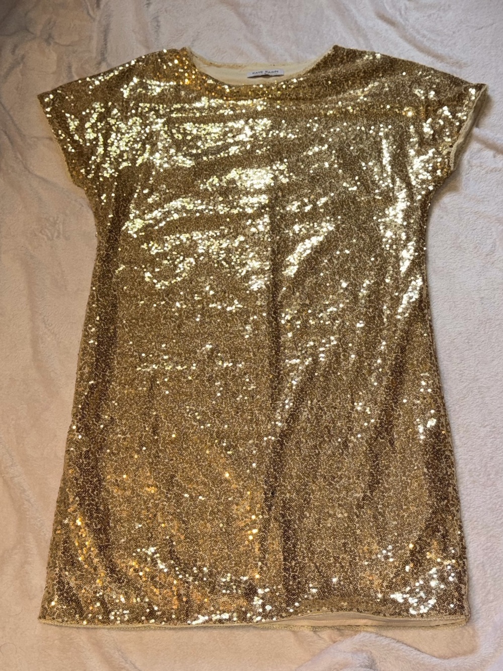 Gold Sequin Mini Dress - Women's Sparkle Shift